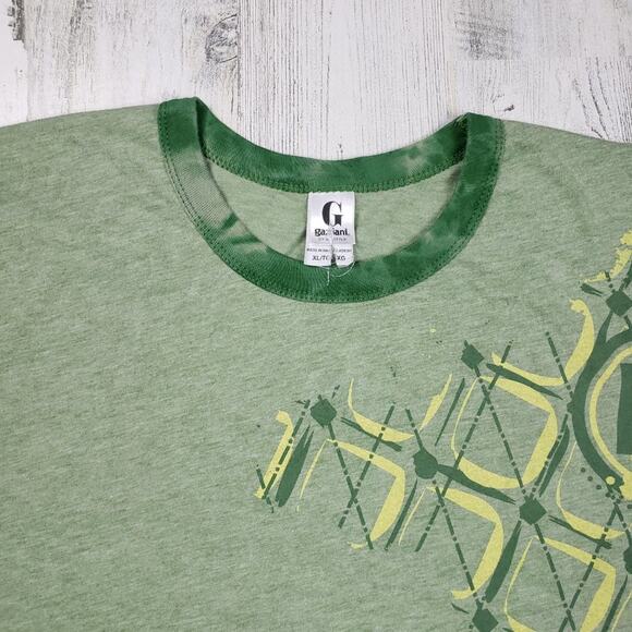 Bleach Dyed Here and Now Ringer Graphic T-Shirt Men's Size XL - Picture 5 of 9